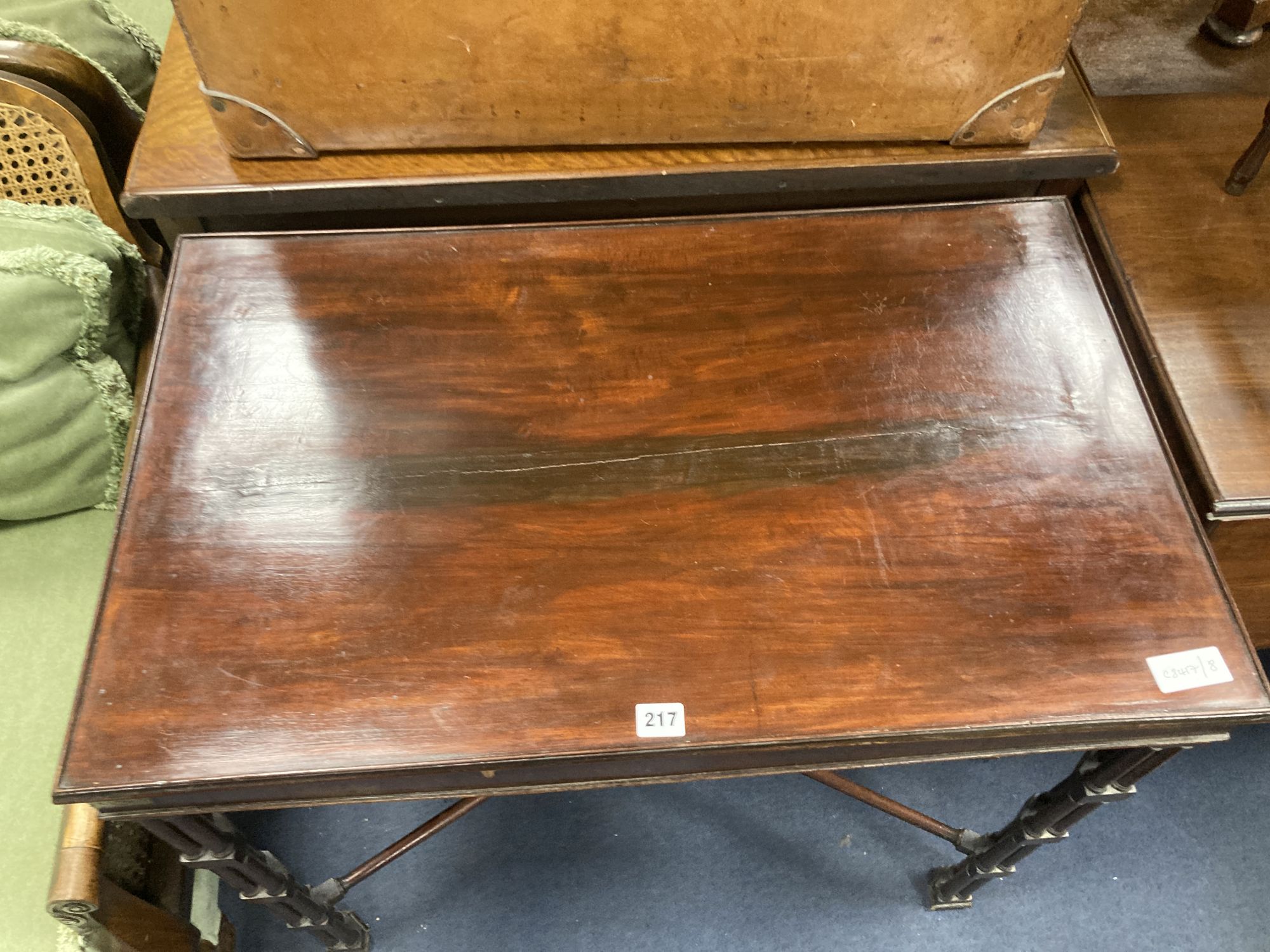 A George III design rectangular mahogany silver table, width 80cm, depth 50cm, height 74cm